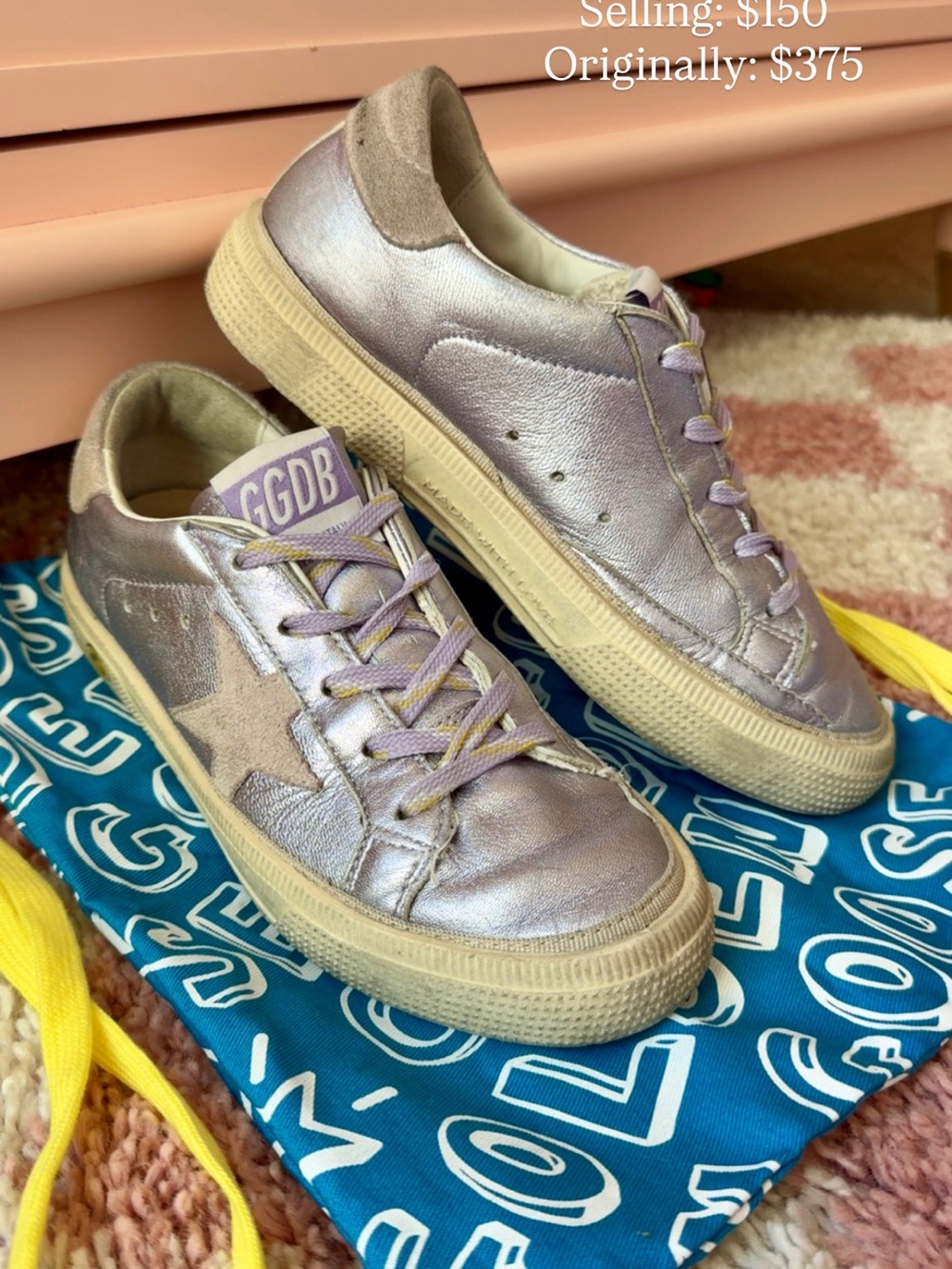 Golden Goose Kids Iridescent Lavender Low-Top Sneakers